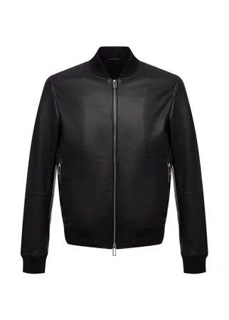 Кожаный бомбер Emporio Armani