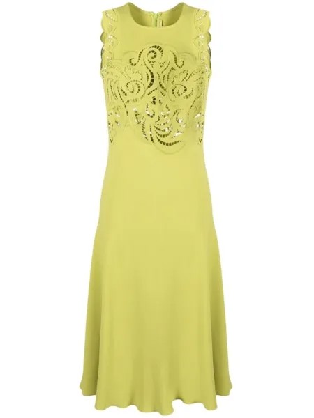Ermanno Scervino платье с английской вышивкой, зеленый