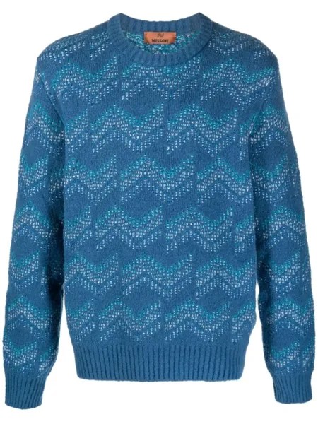 Missoni жаккардовый джемпер с узором, синий