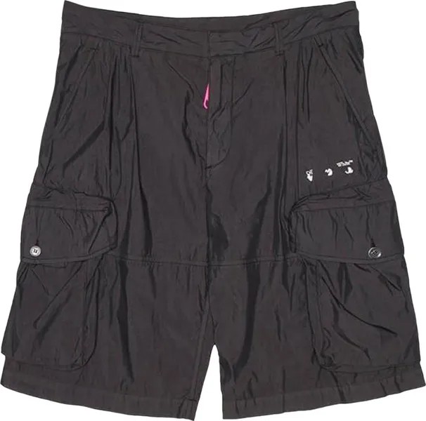 Шорты Off-White Logo Utility Shorts 'Black/White', черный