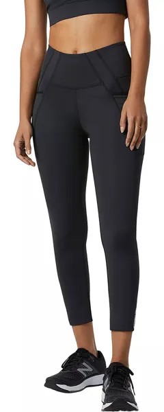 Женские колготки с карманами New Balance Shape Shield 7/8 с высокой посадкой и карманами, черный
