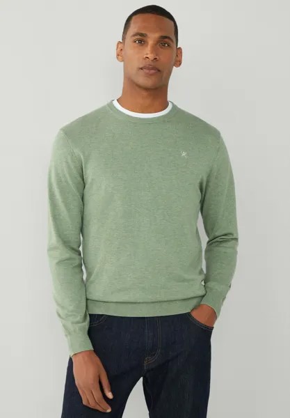 Вязаный свитер CREW Hackett London, цвет sea green