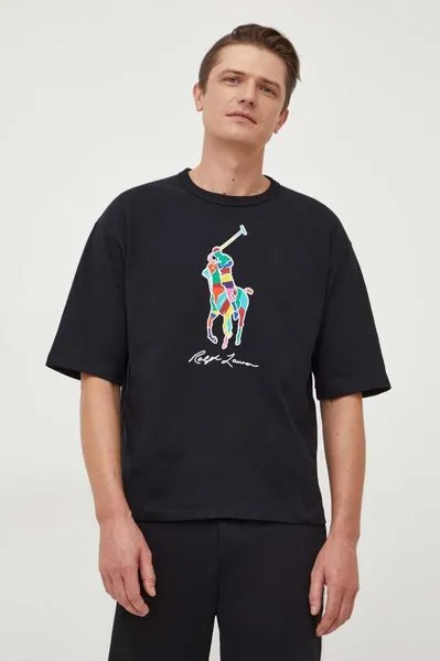 Хлопковая футболка Polo Ralph Lauren, черный