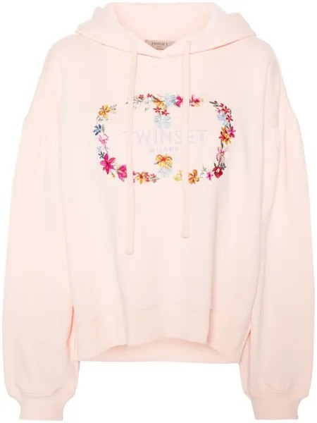 TWINSET худи с вышитым логотипом, розовый
