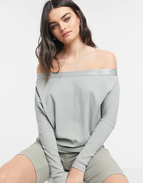 Лонгслив на одно плечо цвета хаки от комплекта River Island-Зеленый