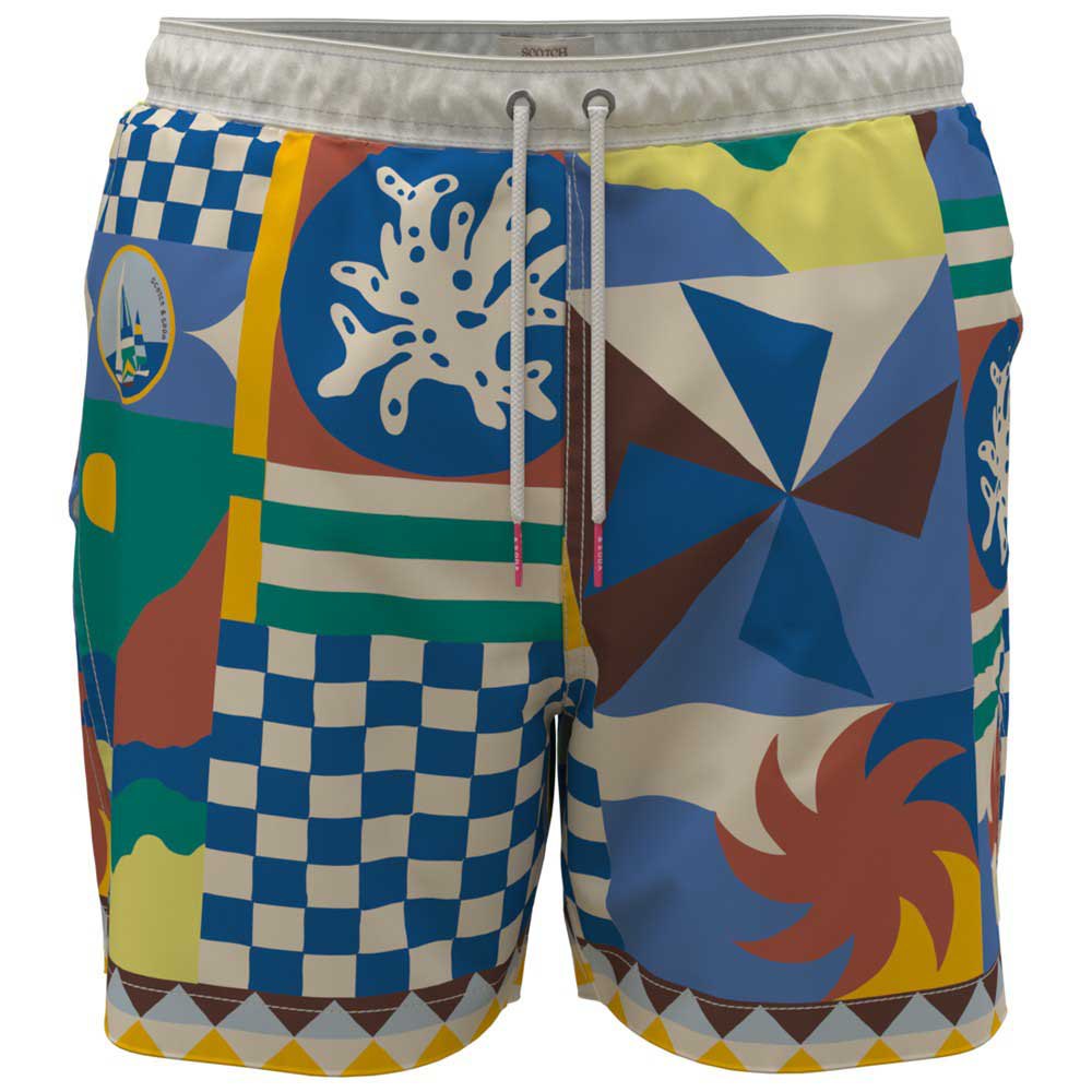 Шорты для плавания Scotch & Soda Mid Length All Over Print Swimming Shorts, Разноцветный