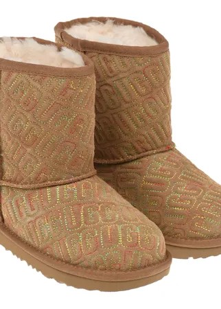 Угги с вышитым логотипом UGG детские