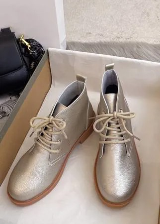 Классические ботинки металлический на шнурках