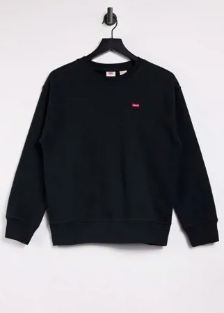Черный классический свитшот с круглым вырезом Levi's-Розовый цвет