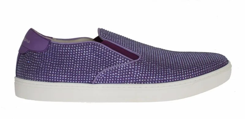 DOLCE - GABBANA Shoes Фиолетовые кроссовки с логотипом и стразами EU44/US11 Рекомендуемая розничная цена 2300 долларов США