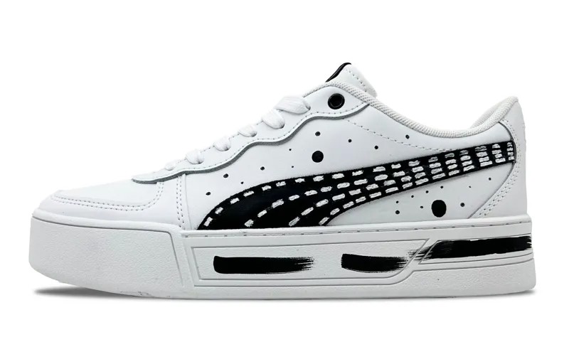 Кроссовки Puma Skateboarding Shoes Women's Low-top Black/white, черный/белый