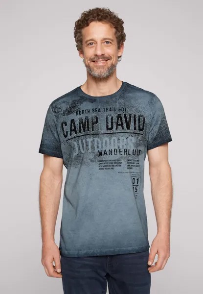 Футболка с принтом LOGO USED LOOK Camp David, цвет brave blue