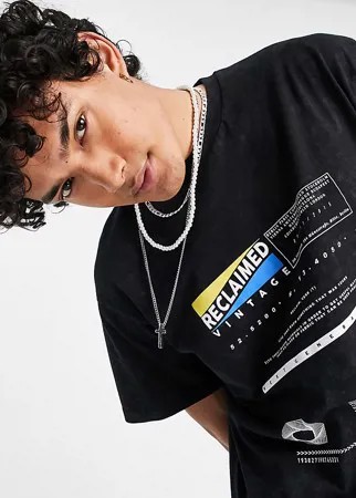 Футболка с графическим принтом Reclaimed Vintage Inspired-Черный цвет