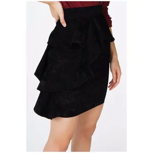 Черная короткая юбка с оборками Lipinskaya Brand LB248-90 Черный S