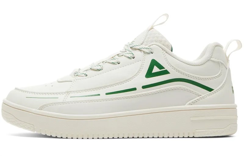 Кроссовки PEAK Skateboarding Shoes Women's Low-top Off-White/Green, белый/зеленый