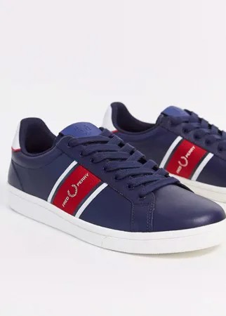 Темно-синие кожаные кроссовки Fred Perry B721-Темно-синий