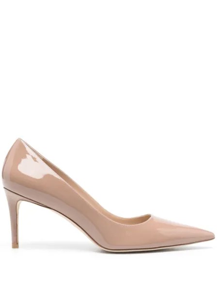 Кожаные туфли Stuart 75 мм Stuart Weitzman, бежевый