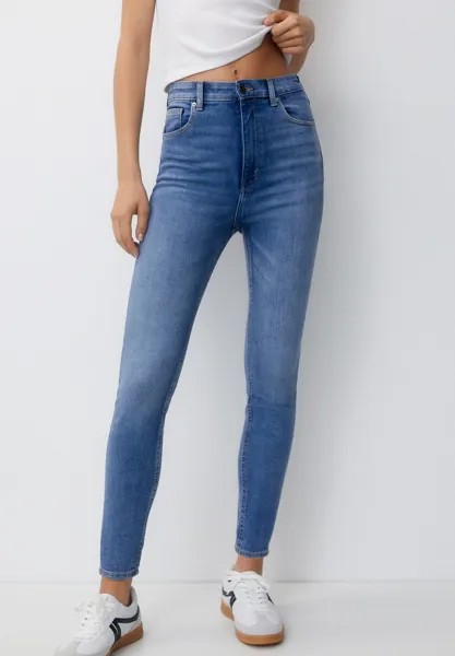 Джинсы Skinny Fit Super High Waisted PULL&BEAR, цвет blue denim