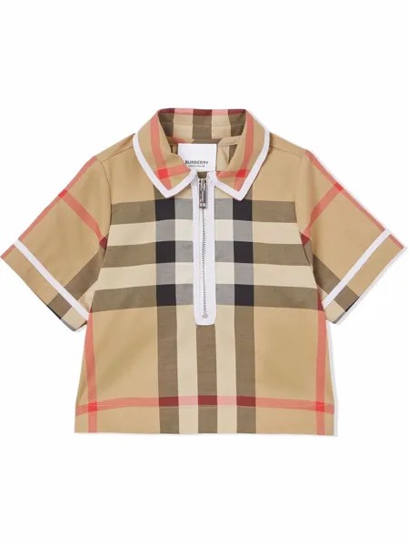 Burberry Kids рубашка поло в клетку