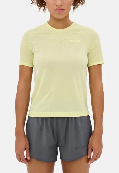 Футболка с принтом ULTRALIGHT SHIRT SHORT SLEEVE WOMEN CEP, цвет lime