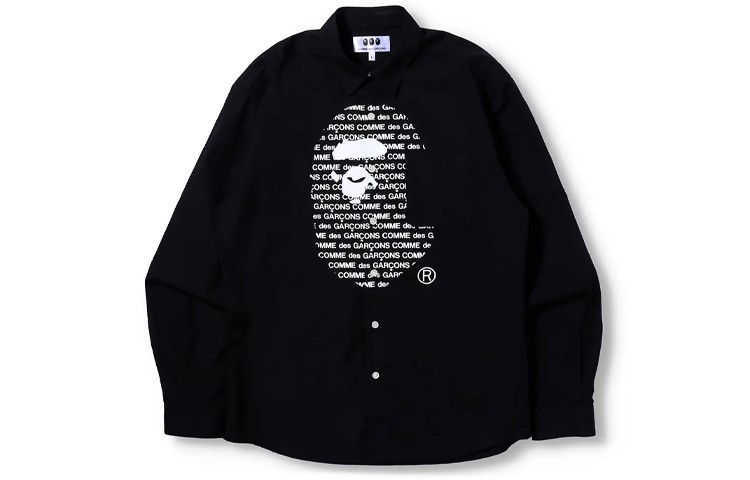 Рубашка Comme Des Garcons X Ape Head Series Рубашка унисекс A Bathing Ape, черный