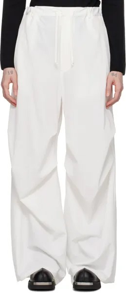 Бело-белые брюки на шнурке Mm6 Maison Margiela