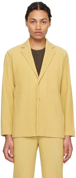Желтый пиджак со складками 1 строгого кроя Homme Plisse Issey Miyake
