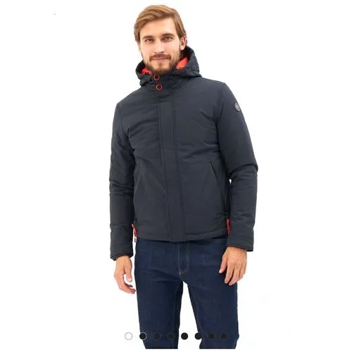 Куртка LERROS, демисезон/зима, силуэт прямой, капюшон, внутренний карман, размер S, оранжевый, синий