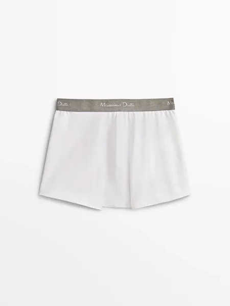 Боксеры с серым поясом Massimo Dutti, белый
