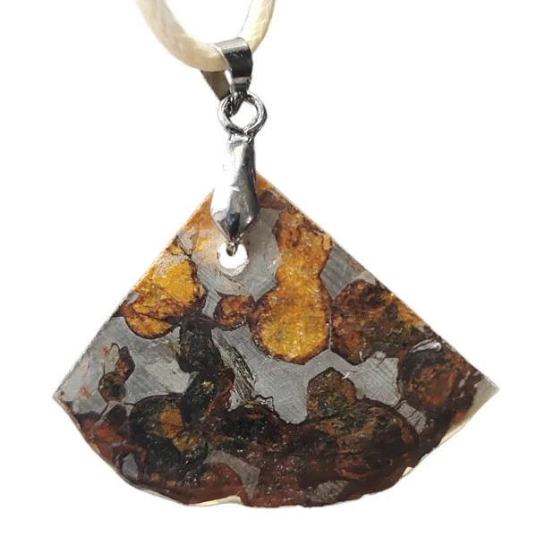 Подвеска-метеорит из натурального материала оливкового метеорита, ожерелье из метеорита, подарок для мужчин и женщин