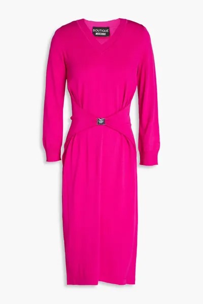 Трикотажное платье с поясом Boutique Moschino, фуксия