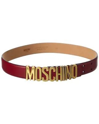 Женский кожаный ремень с пряжкой с логотипом Moschino, красный 75