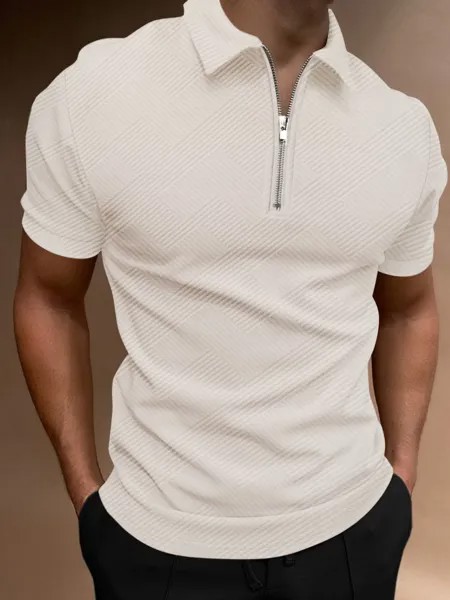 Рубашка-поло мужская Manfinity Homme с однотонной текстурой, абрикосовый