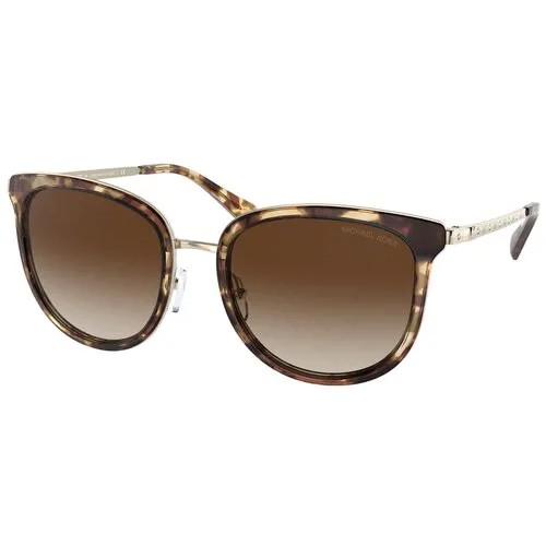 Солнцезащитные очки MICHAEL KORS, круглые, оправа: пластик, градиентные, для женщин, коричневый