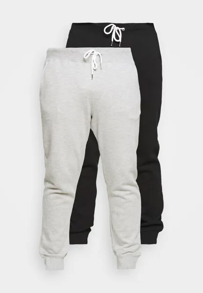 Спортивные брюки 2 PACK Pier One, черный/светло-серый в крапинку