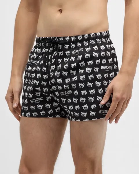 Мужские шорты для плавания с принтом плюшевого мишки Moschino, цвет Black