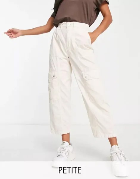 Светло-бежевые брюки карго Miss Selfridge Petite с боковыми карманами