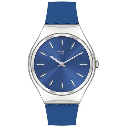 Наручные часы swatch, синий, серебряный