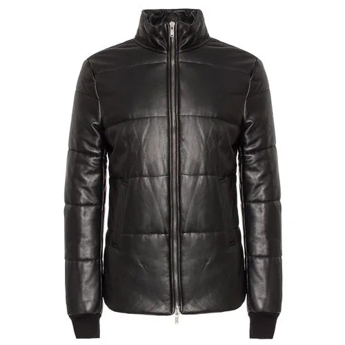Кожаная куртка 10 Sei 0 Otto демисезонная, манжеты, размер 3xl, черный