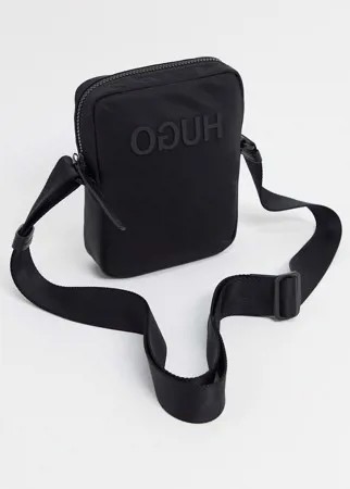 Черная сумка через плечо с логотипом HUGO-Черный цвет