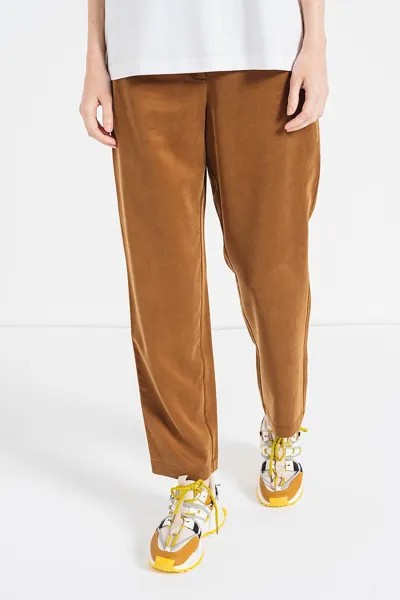 Прямые брюки с эластичной талией Stefanel, коричневый