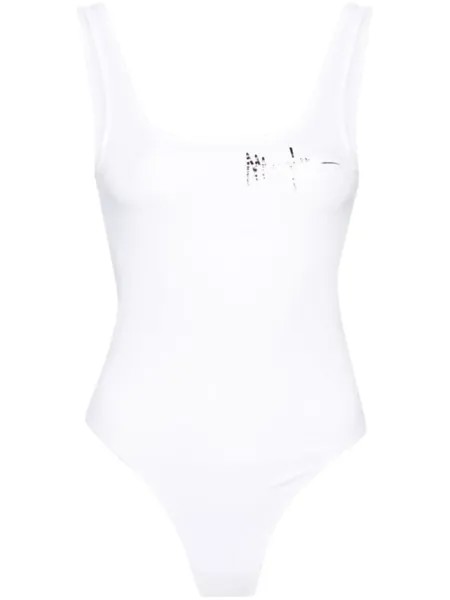 Mugler боди Signature с логотипом, белый