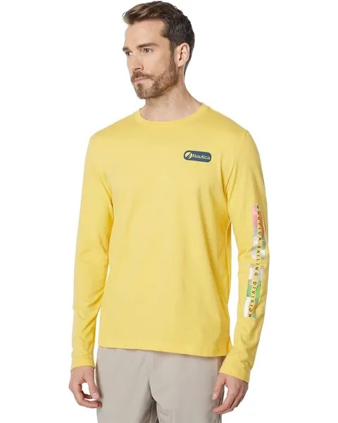 Футболка Nautica Sustainably Crafted Graphic Long Sleeve T-Shirt, цвет Light Mimosa