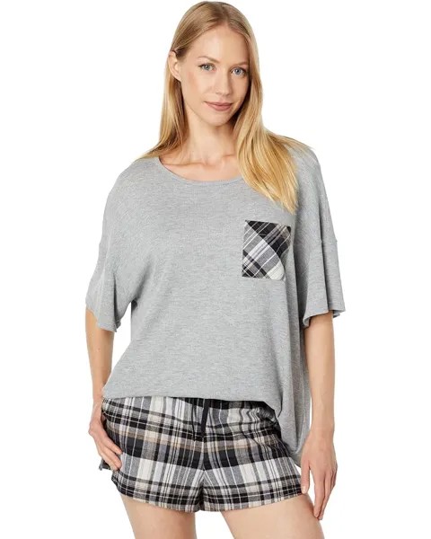 Пижамный комплект Only Hearts Lightweight Flannel and Thermal Sleep Set, цвет Heather Grey