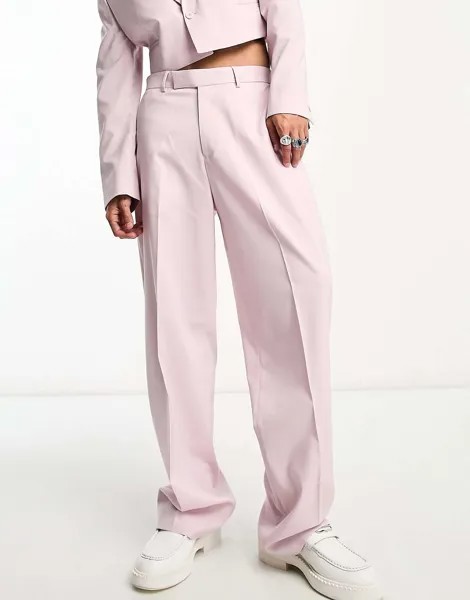 Пурпурные широкие костюмные брюки ASOS