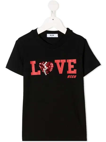 MSGM Kids футболка с пайетками