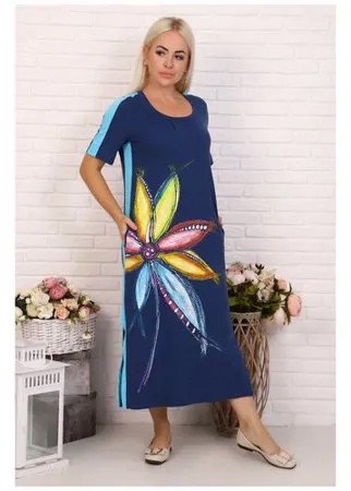 Платье Натали, размер 64, синий