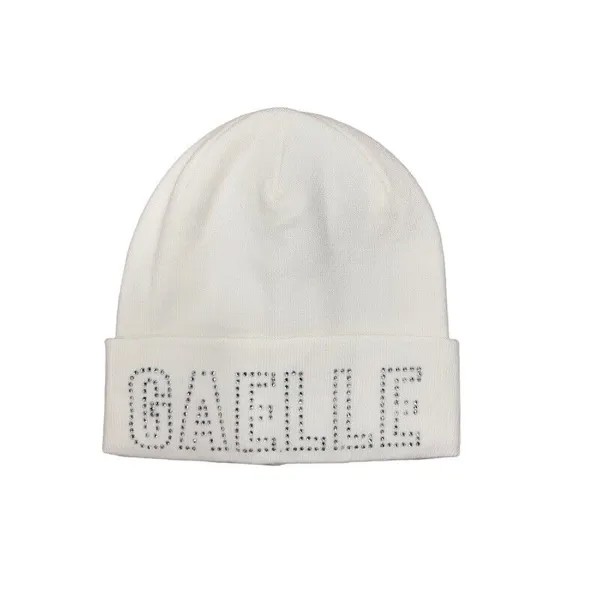 Женская кепка Gaelle Paris GBADM4016 Beanie Jersey Snapback White Logo Стразы