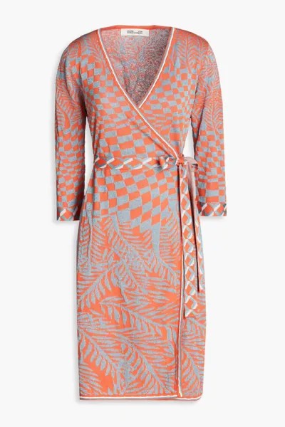 Платье жаккардовой вязки Lainey с запахом Diane Von Furstenberg, оранжевый