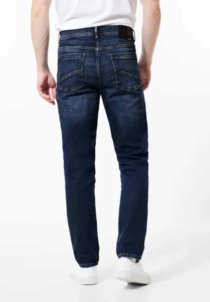 STREET ONE MEN Прямые джинсы, эффект поношенности, синий